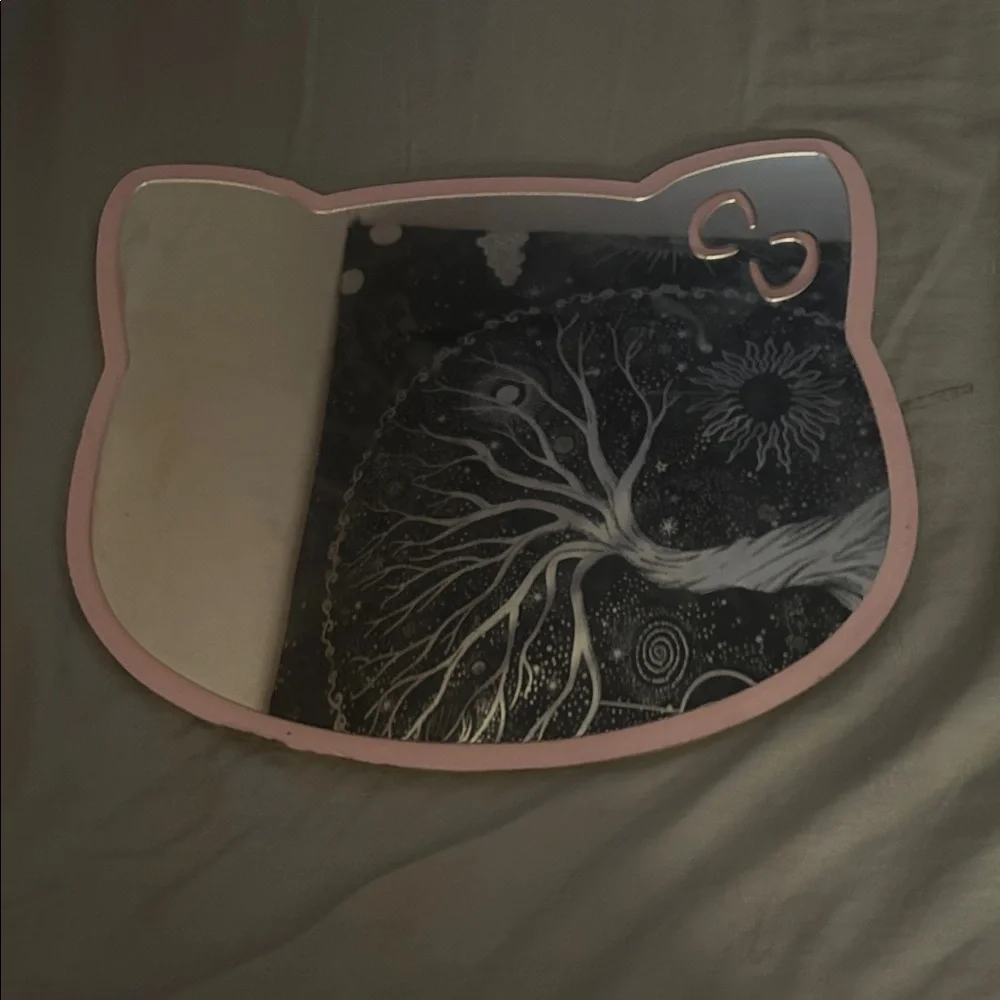 SHEIN Pink Cat Wall Mirror